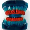 Red Mirror Hip Hop Grillz Set 8 Teeth Top Bottom Grills Y2K Party Cosplay Teeth Halloween Jewelry Men Women
