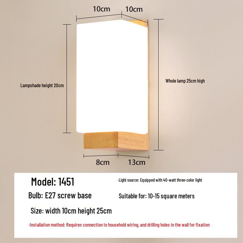 Lampă de perete Stejar Nordic: Lumină Modernă Minimalistă pentru Dormitor, Living sau Scară