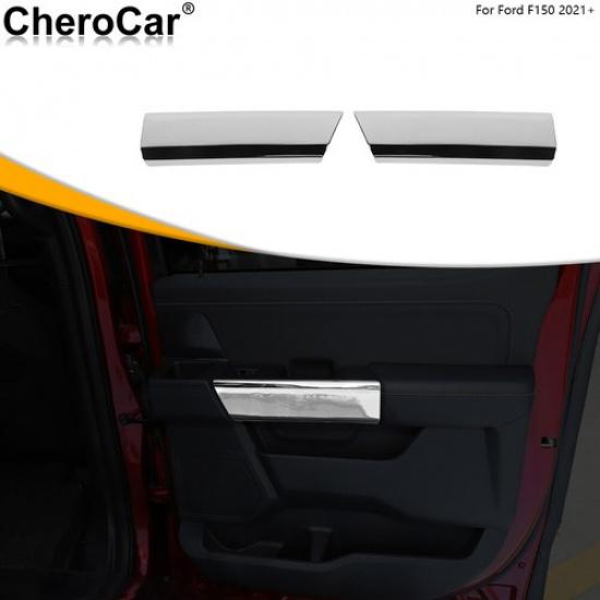 2X Rear Door Handle Panel Decor Cover Trim Accessories For Ford F150 21+ Chrome