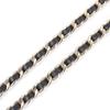 Great CHANEL Belt COCO Mark Leather Chain Ribbon Black Leather Women S B20C Used
