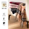 Premium British Plaid 100% Wool Scarf & Shawl
