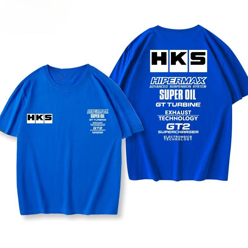 New Hks Engine Oil Japanese Car Modification Jdm Summer Shortsleeved Loose Versatile Cotton Printed Tee For Both Men And Women