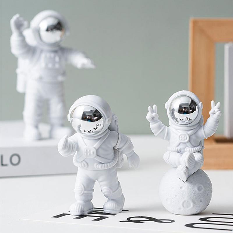 3 Stück Kreative Harz Astronaut Ornament Figur Statue Weltraumfahrer Desktop Dekor Modellierung Kinder Geschenk Heimdekoration