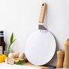 1Pc Pizza Shovel Pastry Tools Accessories Pizza Peel Round Stainless Steel Non-Stick Pizza Paddle Spatula With Oak Wooden Handle