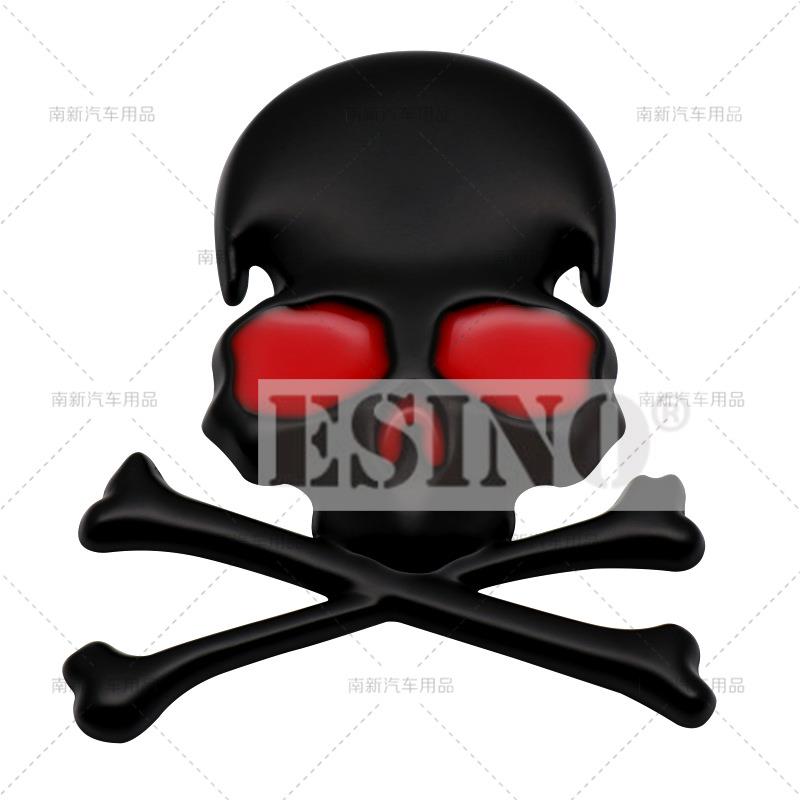 1 Stück Auto Styling Lustiger Totenkopf 3D Metall Chrom Zinklegierung Klebendes Emblem Auto Karosserie Kofferraum Kotflügel Abzeichen Aufkleber Decal Auto Zubehör