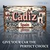 2D Flat - Vintage Cadiz, Spain Metal Sign - 6x12 Inch Aluminum Wall Art with Ornate Border & Detailed Illustration