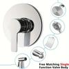 Chrome-Plated Single-Function Shower Mixer Valve - Wall-Mounted, Hot & Cold Water Control for Bathroom Decor, Round Showerhead,