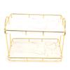 Bathroom Countertop Rack Large Capacity 2 Tiers Gold Bathroom Countertop Rack for Home Hotel