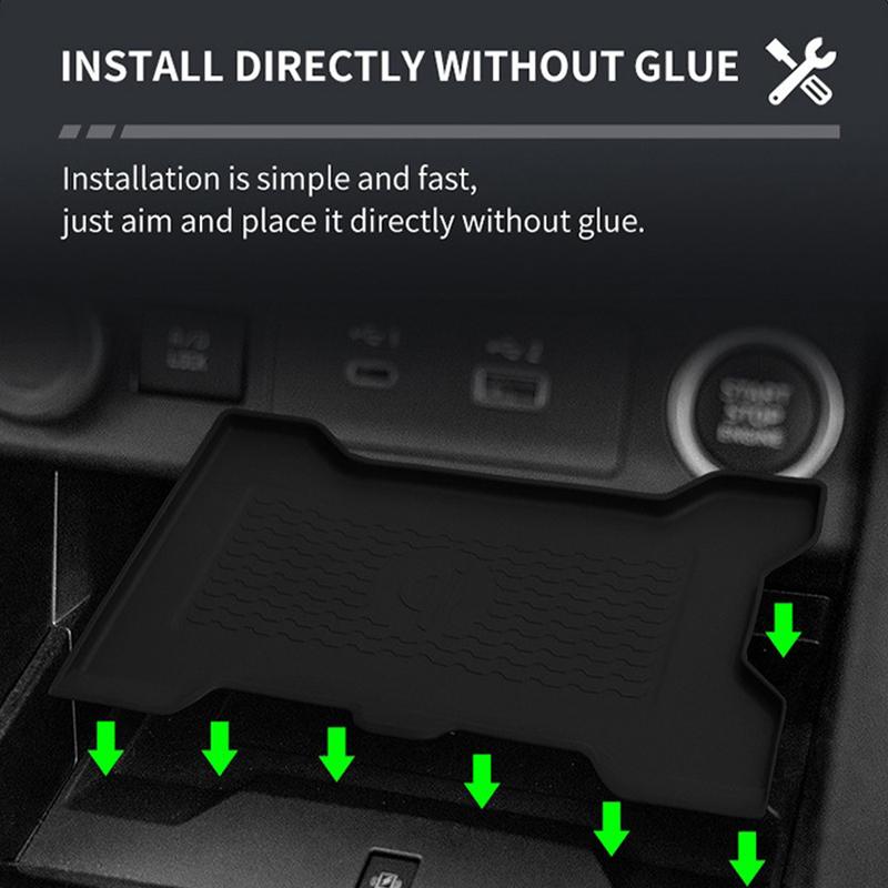 For Mitsubishi Triton 2024+ Center Console Wireless Charging Non-slip Protective Mat Water Cup Holder Armrest Hidden Storage Box
