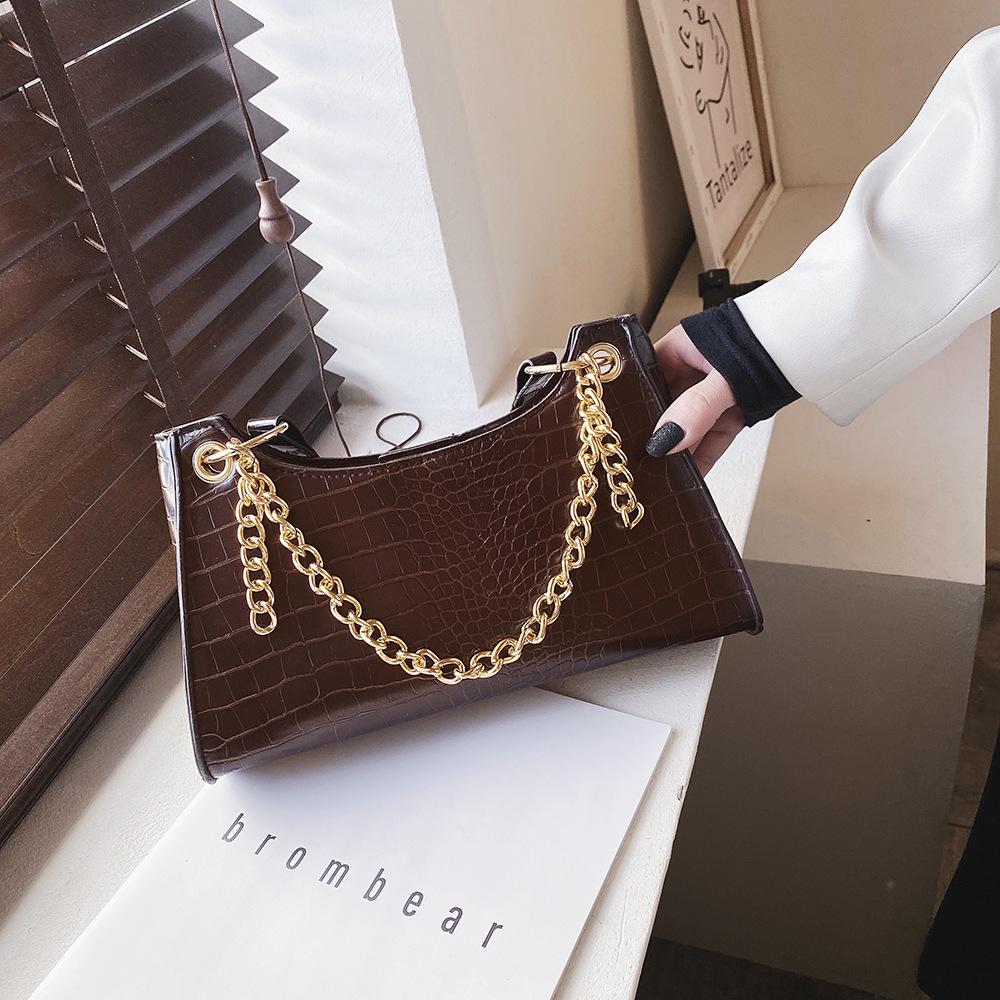 SCIONE Net Red Small Black Bag Female 2019 Autumn and Winter New Fashion Retro One-shoulder Armpit Bag