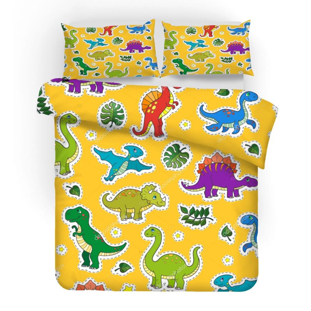 

Little Dinosaur Series 3d Digital Print Bedding Set - 3 Piece Coverlet Set, Versatile Bedspread 135*200cm