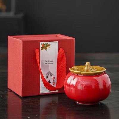 Darunyao Ceramic Persimmon Tea Caddy Gift Set