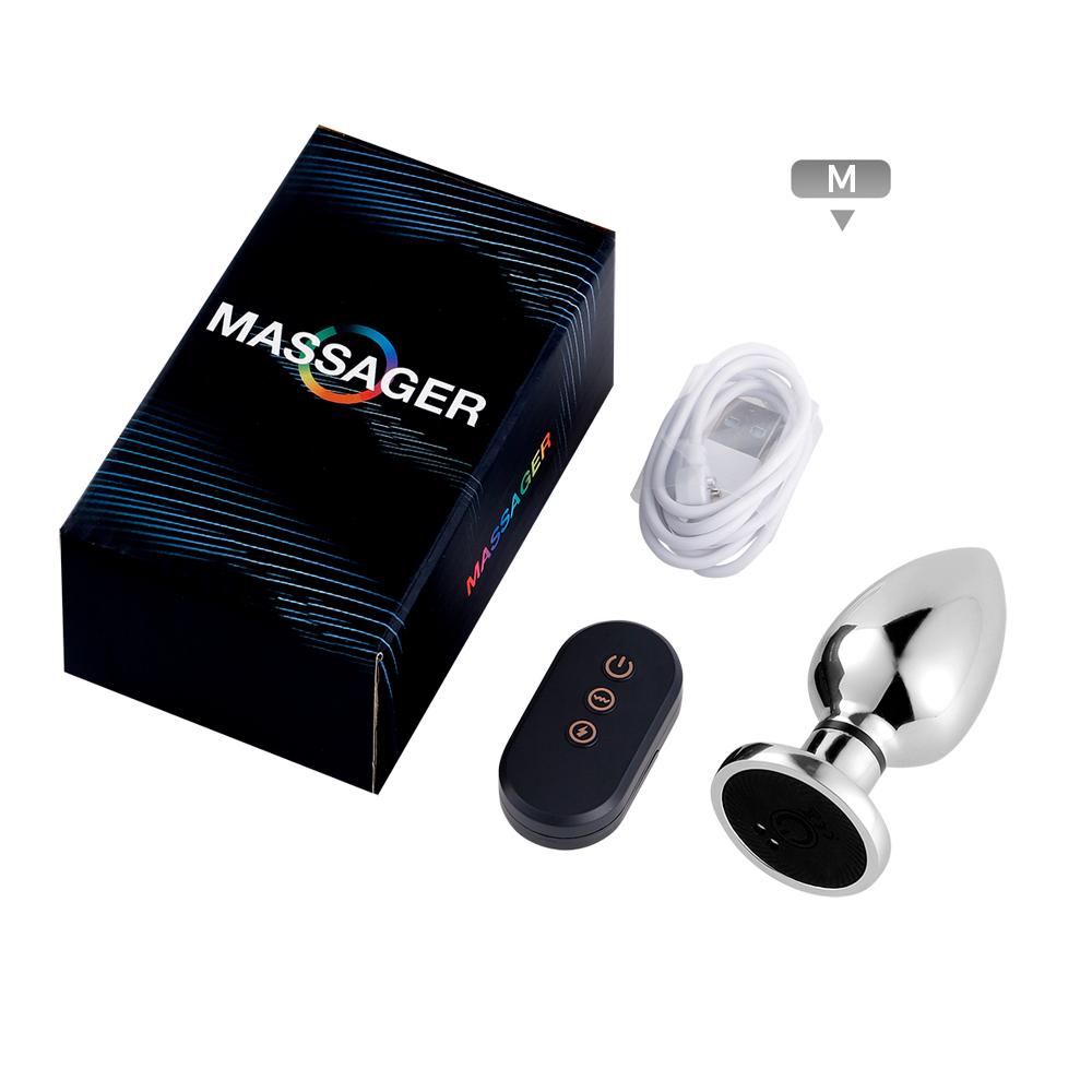 Wireless Remote-controlled Metal Anal Plug Man and Woman Electric Shock Anal Plug Vibrating Anal Plug Butt Plug G-spot Masturbation Passionate Party