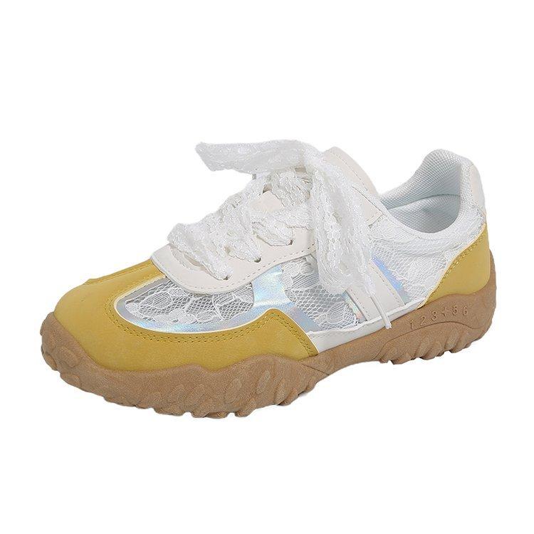 

Soft leather version~ Ballet yellow inner height-increasing German training shoes women s 2025 new spring versatile breathable casual shoes 35