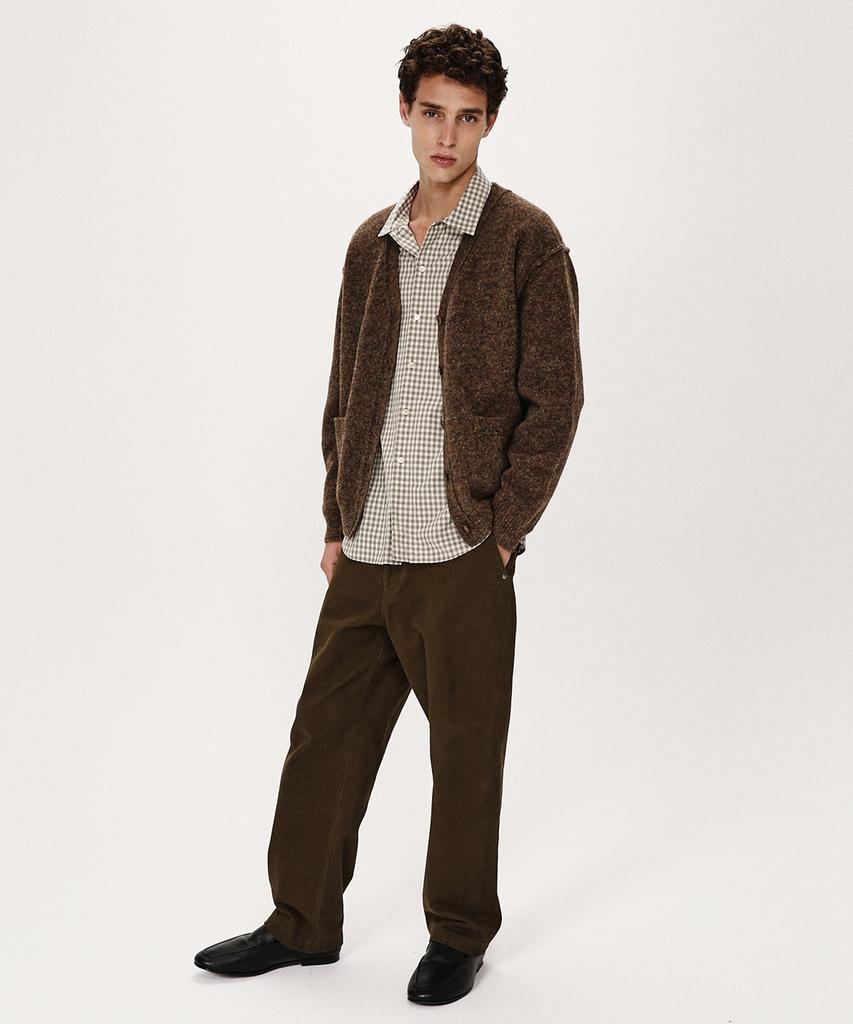 Shirter Shaggy Dog Reverse Seam Cardigan (Brown)