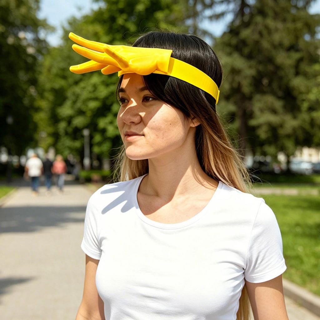 Creative -shaped Sun Hat, Funny Headband, Quirky Headwear, 3D Printed Sun Hat, Hand-shaped Sun Hat
