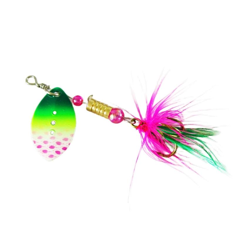 10Pcs Fishing Spinner Swimbaits Set for Saltwater and Saltwater Sequins Lures Set Spoon Steel Treble Hook Spinner Baits