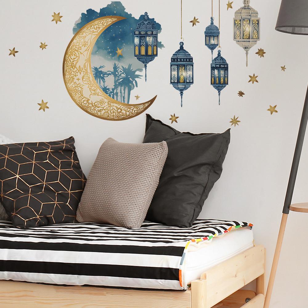 Fantasy Stars Moon Chandelier Hanging Decorations Bedroom Living Room Study Home Decoration Wall Stickers