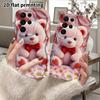 Phone Case: 2D Flat Samsung Galaxy A34 A35 M05 M06 S20 S22 S21 FE Plus 5G Protective Case, Couple Style, Pink Little Bear, Christmas and Halloween Gif