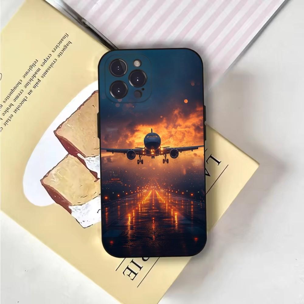 Airplane Plane Phone Case Phone Case For iPhone 16,15,14,13,12,11,Pro,X,XS,Max,XR,Plus,Mini Soft Black Cover