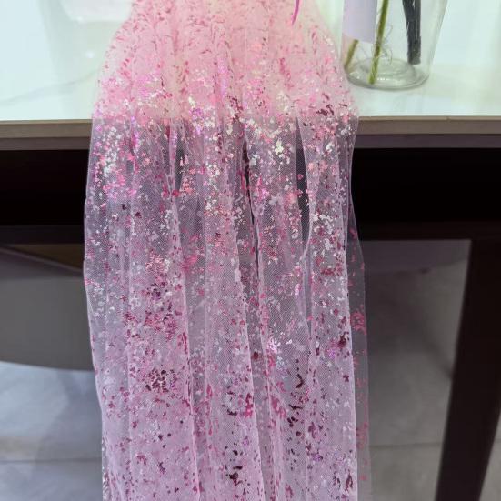 Gauze Table Runners Sheer Chiffon Tulle Cheesecloth with Glitter Metallic Foil for Wedding Birthday Party Anniversary Dining Table Decor