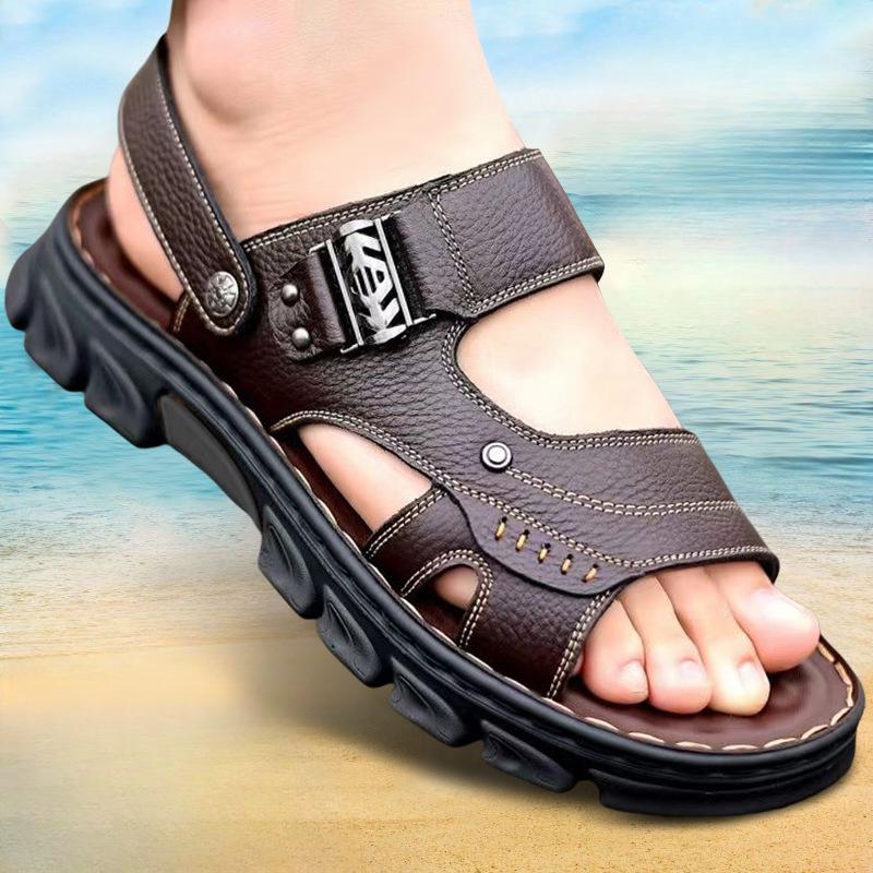 

Мужские летние сандалии с мягкой подошвой и мягкой поверхностью, дышащие и повседневные пляжные сандалии для ношения на открытом воздухе 42 коричневый