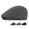 Men's Autumn Winter Velvet Hat Ear Protection Warm Cap British Retro Beret Middle-Aged and Elderly Forward Cap