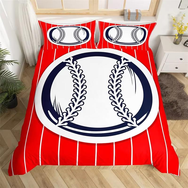 

Young Boys Basebal Soft Duvet Cover Tens Sports Theme Beding Set Microfiber 3D Basebal Bat Gloves Warm Comforter Cover Twin King Quen Sized Dimensions 100*200cm Single