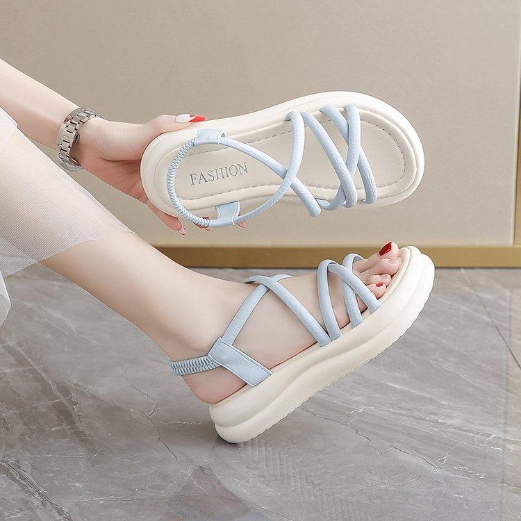 New Summer Women's Platform Roman Sandals Soft Sole Cross Strap Beach Shoes For Outdoor