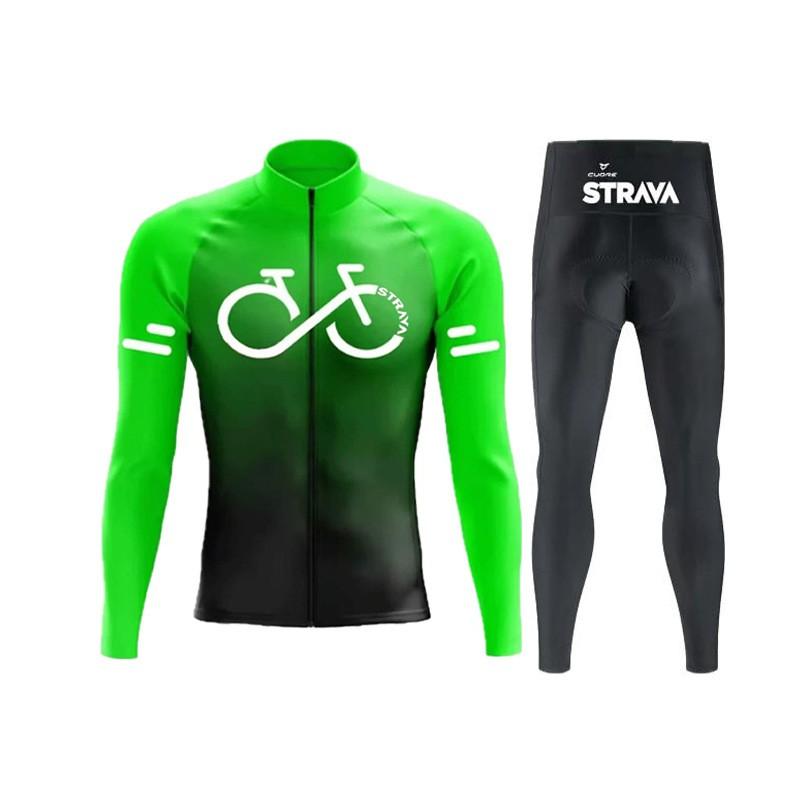 Unisex Long Sleeve Cycling Jersey Set Mountain Road Bikes Quick-Dry Performance Apparel
