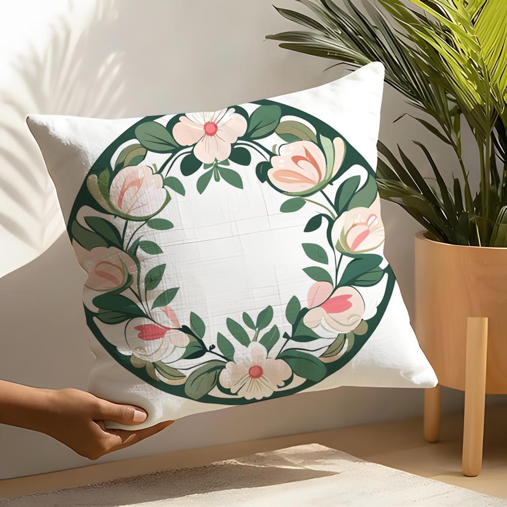 Simple Farm Crop Flower Print Pillow Case Home Living Room Decoration Linen Pillowcover Pillow Cases Cushion Cover