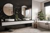 Modern Mirror Over the Bathroom Sink, Makeup Mirror, Cut Circle Wall Mounted, 100 cm, Elegant and Practical