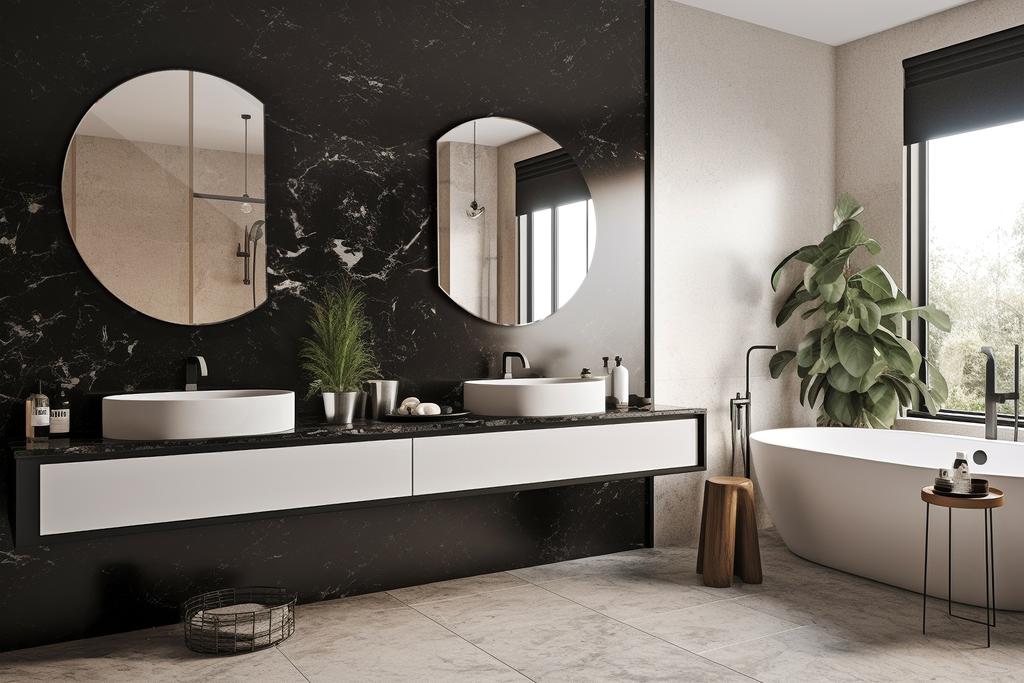 Modern Mirror Over the Bathroom Sink, Makeup Mirror, Cut Circle Wall Mounted, 100 cm, Elegant and Practical