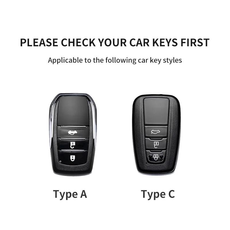 Leather Car Key Case Cover For Toyota Corolla Camry RAV4 CHR C-HR Hilux Prius Land Cruiser Prado Car Key Protector Accessories