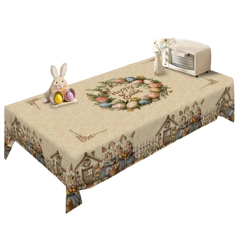 Easters Festival Velvets Tablecloth for Holiday Decorations for Family Gatherings and Celebration