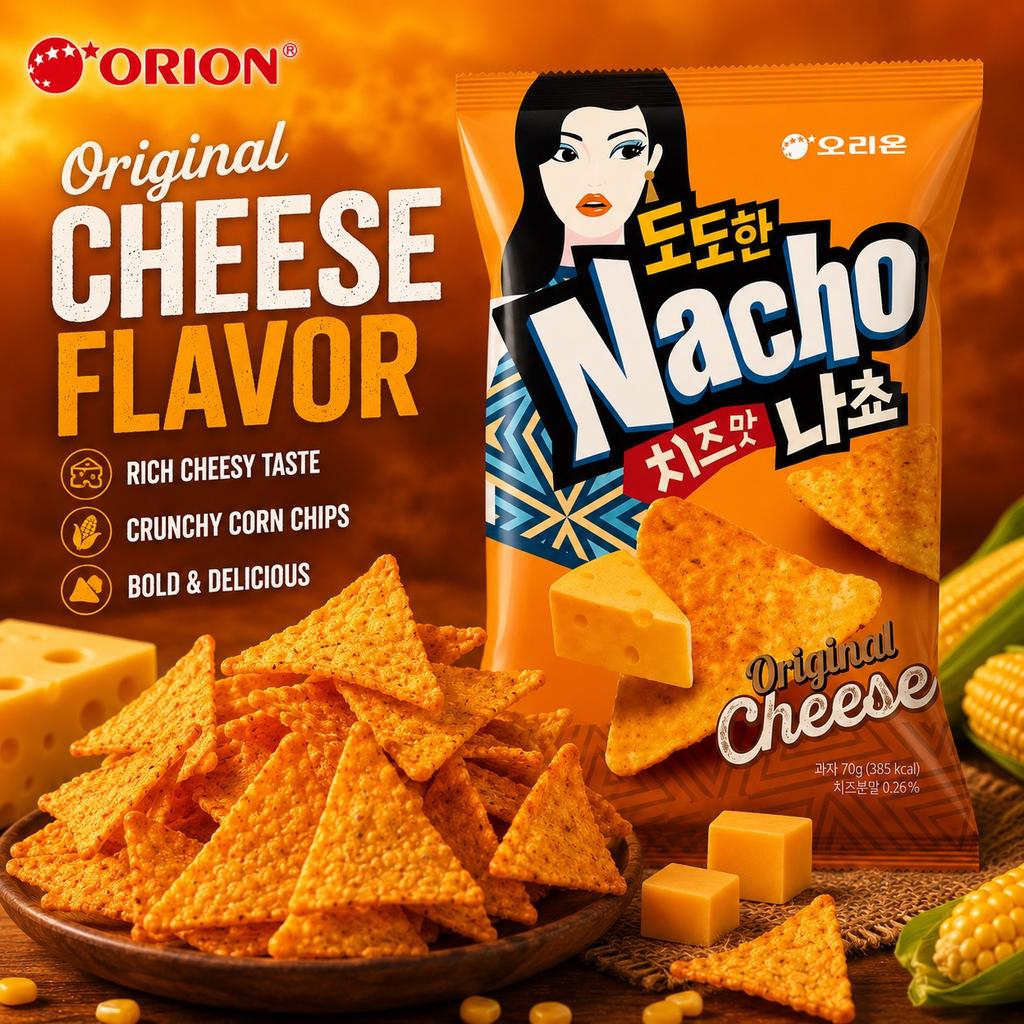 Orion Corn Chips Cheese Flavor 70g cheese‑flavor crispy corn snacks