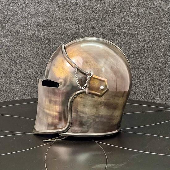Barbuta Helmet Medieval Knight 8Gauge Mild Steel Helmet LARP, Cosplay, Display, Costume Helmet