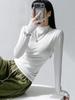 Long Sleeve Female Cold Basic Warm Shirt Bottom Shirt Large Size Heating Clothes In The Fall In The High Neck Inner Wear Padded Threaded T-shirt Tops