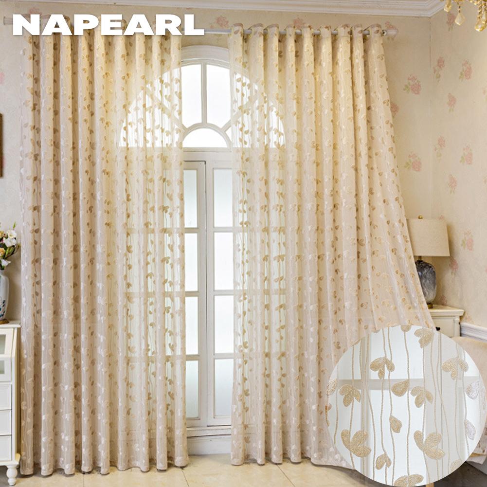 1PC NAPEARL 10-20% Shading Jacquard Craft Soft Tulle Curtain for Living Room Bedroom Home Decoration