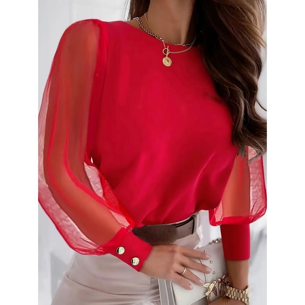 

HNXC женские модные повседневные осенне-зимние однотонные блузки и рубашки с круглым вырезом и длинными рукавами с принтом XXL