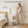 White Dressing Table with LED Circular Mirror, 2 Drawers & Shelves, Perfect Gift for Mother & Lover