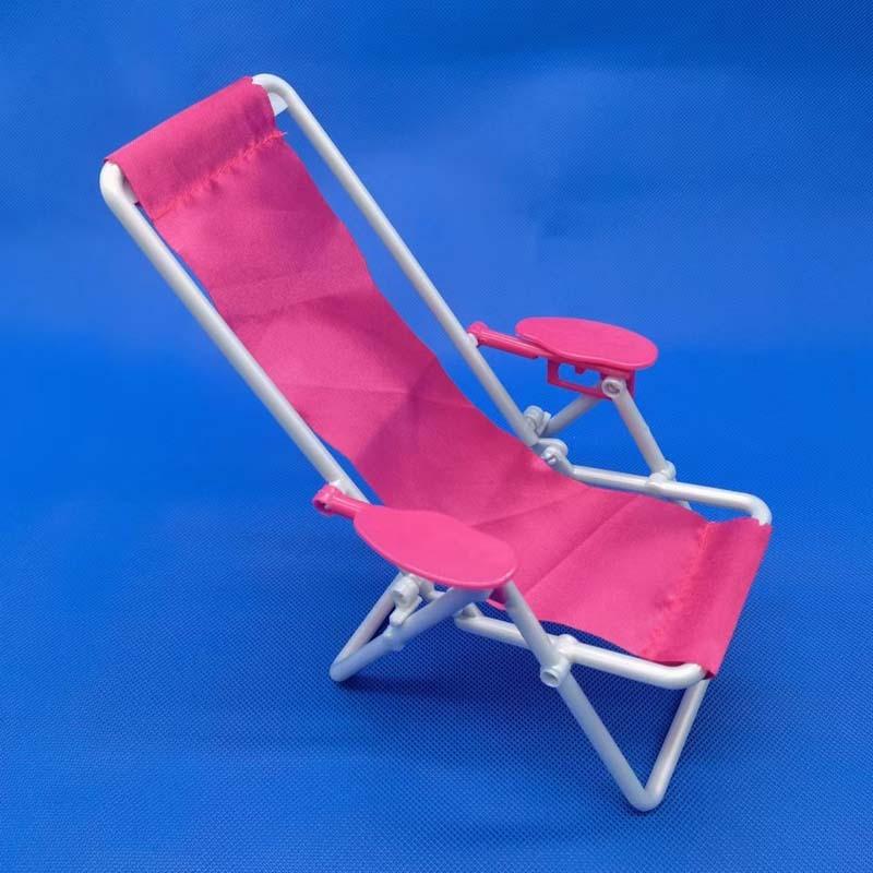 2 Stück Mini-Klapp-Strandstühle für Kinder, Puppenhausmöbel, Modellzubehör, Miniatur-Klapp-Liegestuhl-Spielset