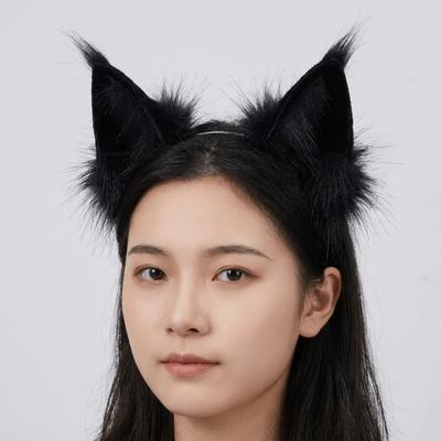 JK Cat Ears Headband Lolita Furry Cosplay Headwear Funny Wolf Dog Hair Band  Halloween