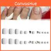 J-19 White Heart Toe Nail Stickers Removable False Nail Tips Luxury Style