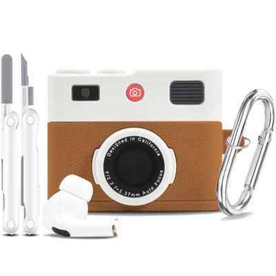 For Airpods 4 Generation Case with Cleaner Kit Cute 3D Camera Design Case Silicone Charging Case for Airpods Pro 2 for Women Men