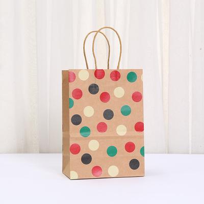 StoBag 2025 NEW Polka Dot Kraft Paper Gift Bags Reusable Eco Friendly Tote for Birthday Party Favor Packaging Shopping