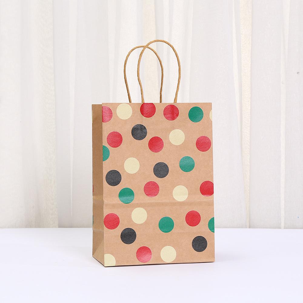 StoBag 2026 NEW Polka Dot Kraft Paper Gift Bags Reusable Eco Friendly Tote for Birthday Party Favor Packaging Shopping