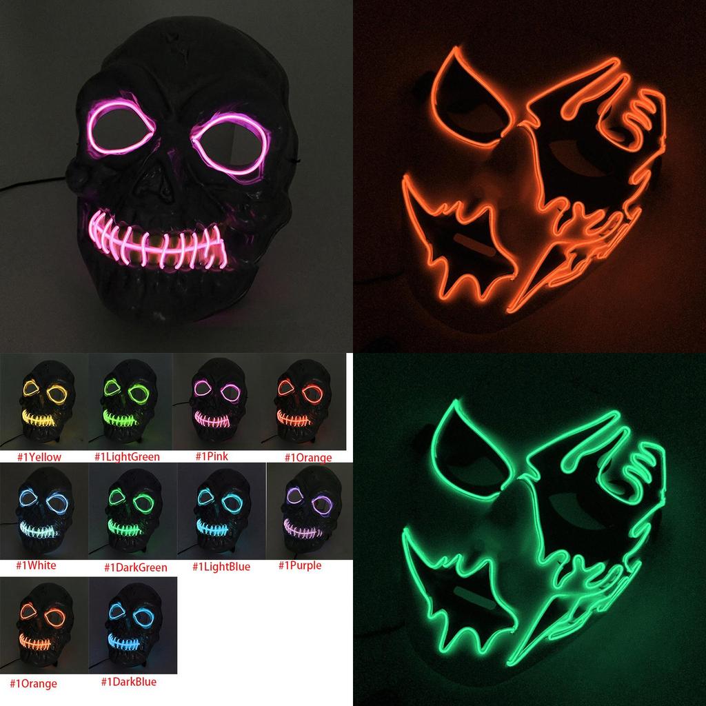 Premium Face Mask With Led Light Ideal For Halloween Dance Party Cosplay Decor