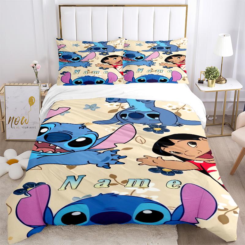 Custom Textile Stitch Adventure Bedding 3 Piece Set HD Print Duvet Cover Pillowcases for Teens Adult Bedroom Decoration