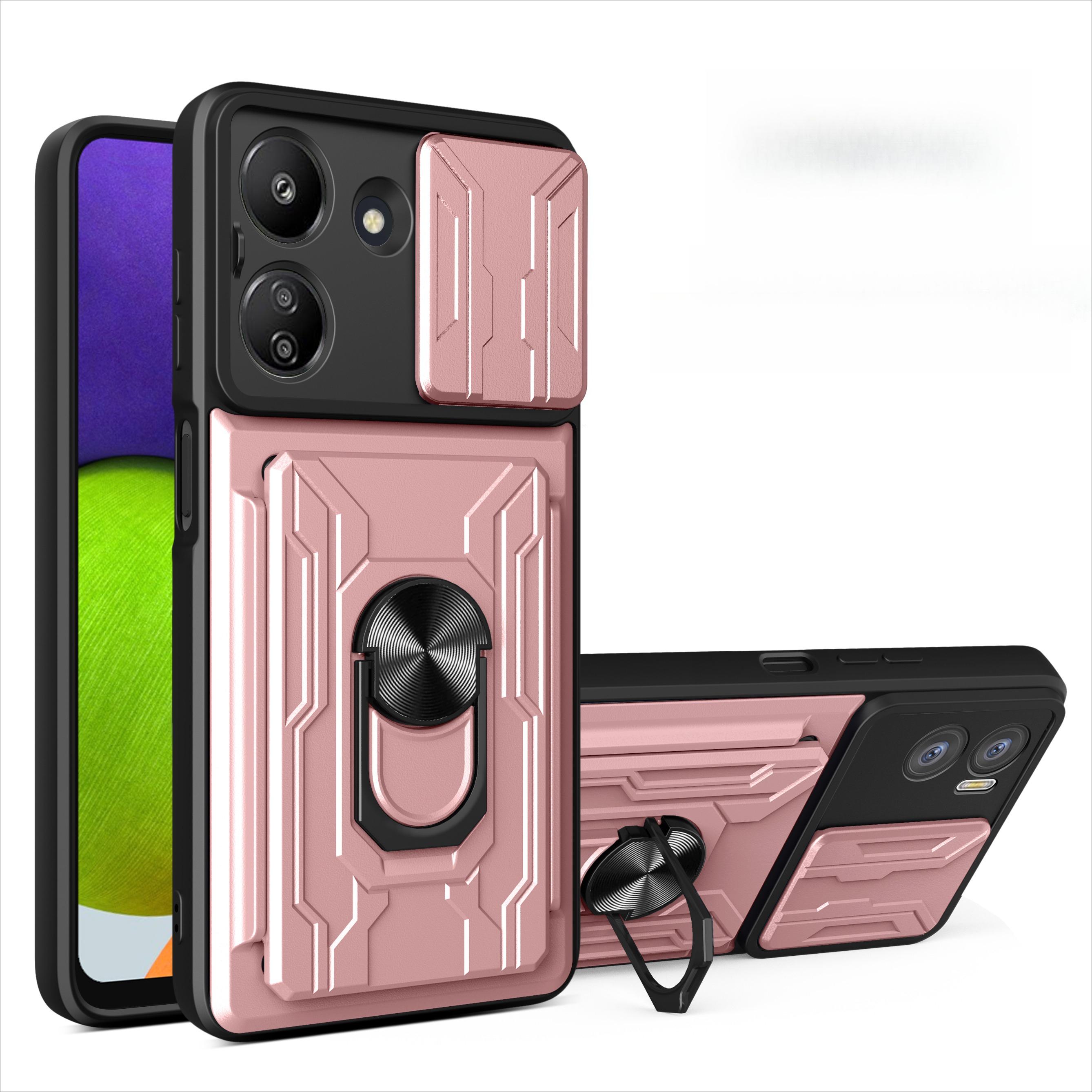 

For Redmi Note 13 Pro+ Pro Plus/Redmi 12 Note 13R 13C Redmi 13 Car Mounted Magnetic Rotating Ring Card Slot Phone Case Redmi Note 13 Pro+ 5G золотистий